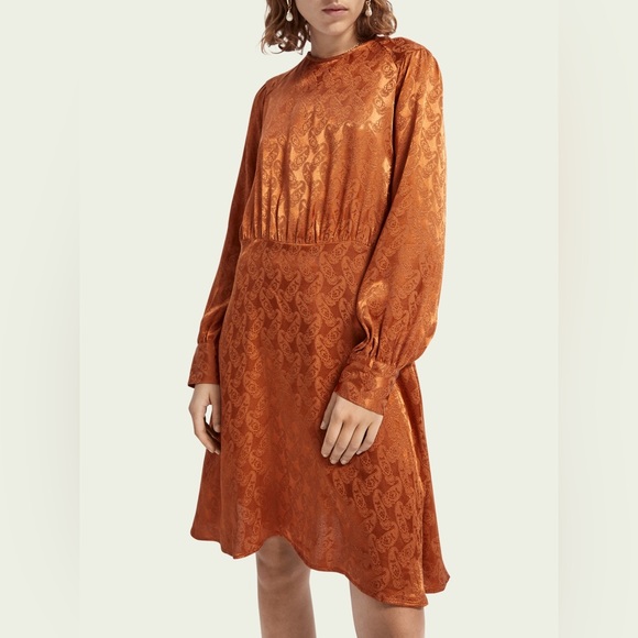 Scotch & Soda Asymmetric peplum hem midi dress - Picture 2 of 8